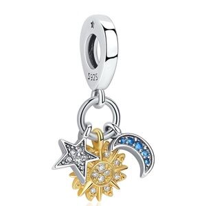 Celestial Silver and Gold Charm Bracelet